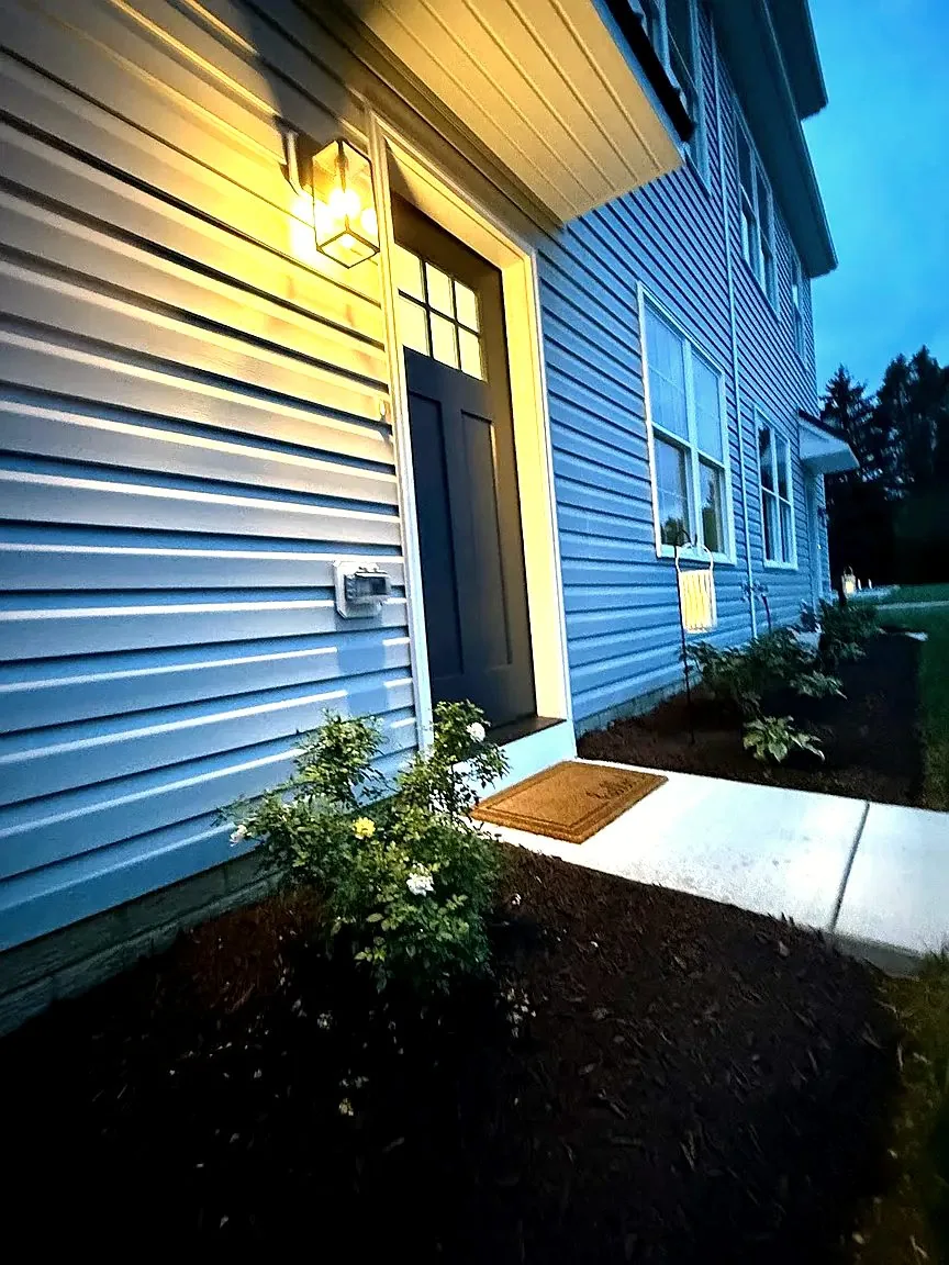 Front entry at dusk